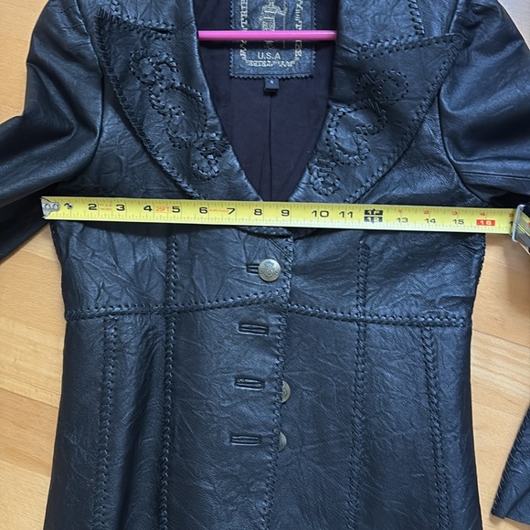 My tribe fitted leather jacket blazer size S like new Y2K - Picture 10 of 12